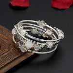 FULU AUTUMN Stackable Beaded Bracelets for Women Boho Wrap Silver Bracelet Layered Fashion Jewelry Gifts for Her - Image 5
